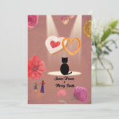 Invitation Cérémonie d'amour mariage du registraire de chats  (Debout devant)