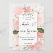 Invitation Cérémonie d'Aqiqah Garden rose (Devant)