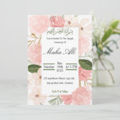 Invitation Cérémonie d'Aqiqah Garden rose (Debout devant)