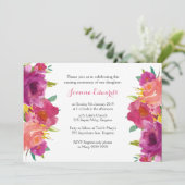 Invitation Cérémonie d'attribution de noms florale aquarelle  (Debout devant)