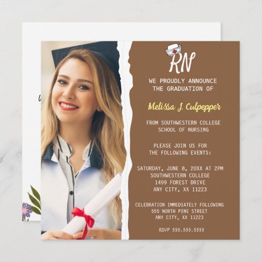 Invitation Cérémonie d'attribution d'épingle de soins infirmi (Devant / Derrière)