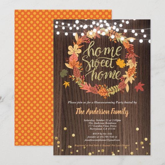 Invitation Cérémonie d'automne de réchauffement de la couronn (Devant / Derrière)