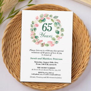 Invitation Cérémonie de 65 ans de mariage Teal Or Rose Eucaly