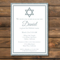 Cérémonie de baptême Blue Jewish Baby Brit Milah