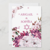 Invitation Cérémonie de baptême de fleurs de jumelles juives  (Dos)