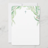 Invitation Cérémonie de baptême de garçon et sacrements latin (Dos)