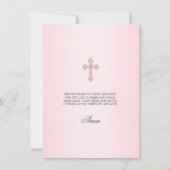 Invitation Cérémonie de baptême de la Croix rose (Dos)