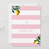 Invitation Cérémonie de baptême de la petite fille Lemons héb (Dos)