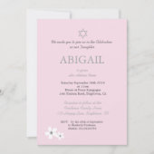 Invitation Cérémonie de baptême de la petite fille Pink Hébre (Devant)