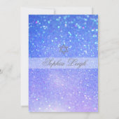 Invitation Cérémonie de baptême Parties scintillant de fille  (Dos)