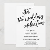 Invitation Cérémonie de célébration après le mariage noir bla (Devant / Derrière)