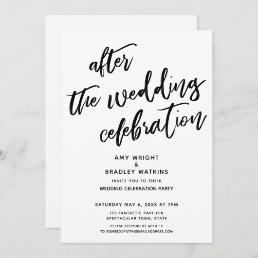 Invitation Cérémonie de célébration décontractée après le mar (Devant / Derrière)