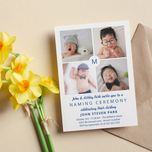 Invitation Cérémonie de désignation du collage photo monogram