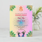 Invitation Cérémonie de fiançailles hindoue indienne Couple d (Debout devant)