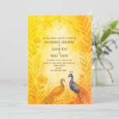 Invitation Cérémonie de fiançailles hindoue indienne florale  (Debout devant)