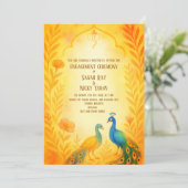 Invitation Cérémonie de fiançailles hindoue indienne florale  (Debout devant)