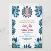 Invitation Cérémonie de fiançailles hindoue indienne Plume de (Devant)