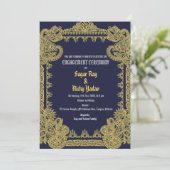 Invitation Cérémonie de fiançailles indienne Design Intriqué  (Debout devant)