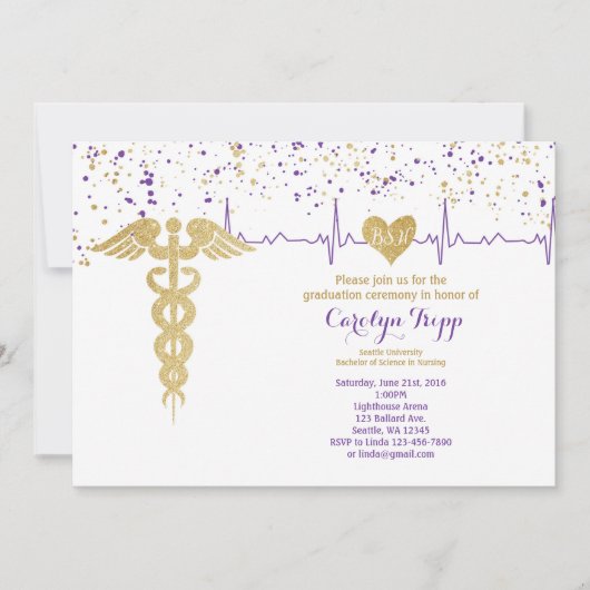 Invitation Cérémonie de graduation en soins infirmiers, BSN- (Devant)