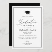 Invitation cérémonie de graduation minimale simple (Devant / Derrière)