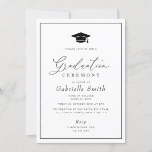 Invitation cérémonie de graduation minimale simple