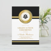 Invitation Cérémonie de graduation officielle Black & Gold Ph (Debout devant)