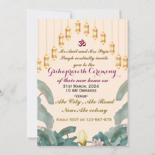 Invitation Cérémonie de Grihapravesh
