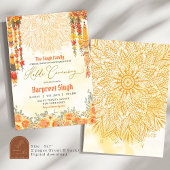 Invitation Cérémonie de Haldi de la chambre indienne florale