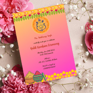 Invitation Cérémonie de Haldi Kumkum