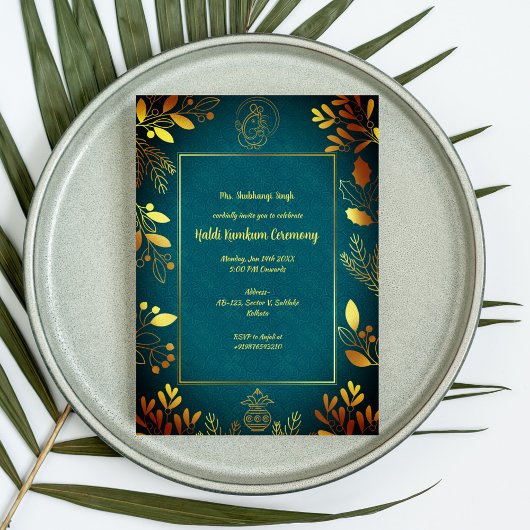 Invitation Cérémonie de Haldi Kumkum