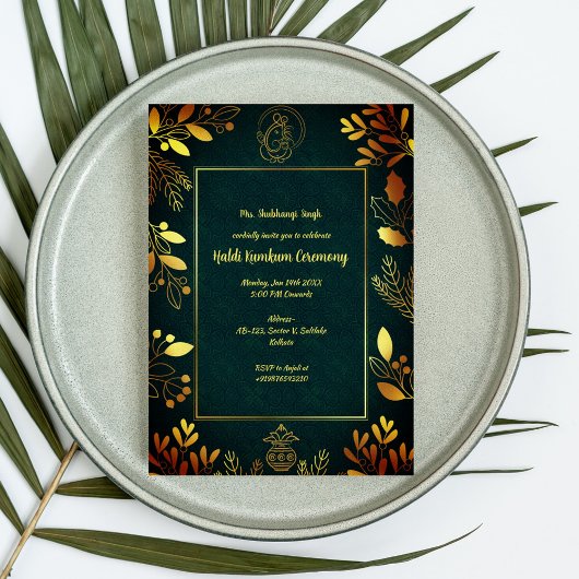 Invitation Cérémonie de Haldi Kumkum