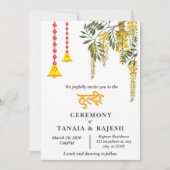 Invitation Cérémonie de Haldi Mariage indien de style contemp (Devant)