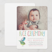 Invitation Cérémonie de la Birdie First Rice Annaprashan (Devant / Derrière)