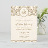 Invitation Cérémonie de la crème et de la dentelle d'or islam (Debout devant)