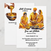 Invitation Cérémonie de la famille Haldi bénédiction nuptiale (Devant / Derrière)