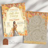 Invitation Cérémonie de la fille indienne Floral Jaune à moit