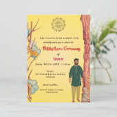 Invitation Cérémonie de la Groom Hindou Sud-Indienne Pellikut (Debout devant)