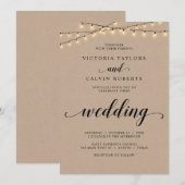 Invitation Cérémonie de la Mariage de l'église, Kraft Brown (Devant / Derrière)