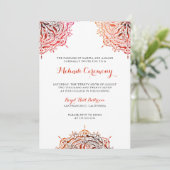 Invitation Cérémonie de la Mehndi Rouge de Bourgogne Invitati (Debout devant)