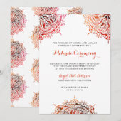 Invitation Cérémonie de la Mehndi Rouge de Bourgogne Invitati (Devant / Derrière)