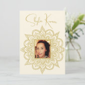 Invitation Cérémonie de la moitié de la Saree Crème indienne (Debout devant)