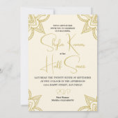 Invitation Cérémonie de la moitié de la Saree Crème indienne (Dos)