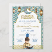 Invitation Cérémonie de la Moon Islamic Boy Bismillah (Devant)