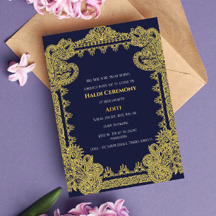 Invitation Cérémonie de la préMariage indienne Haldi