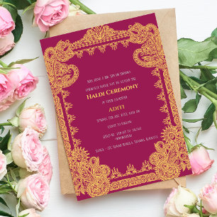 Invitation Cérémonie de la préMariage indienne Haldi