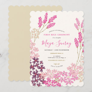 Invitation Cérémonie de la première riz de Prairie Rose