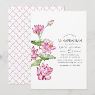 Invitation Cérémonie de la première riz Watercolor Floral Ann