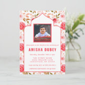 Invitation Cérémonie de l'aquarelle d'Annaprashan Floral Firs (Debout devant)