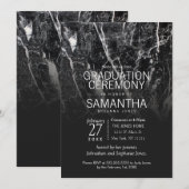 Invitation Cérémonie de marbre noire et blanche moderne (Devant / Derrière)