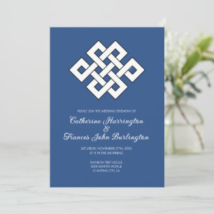 Invitation Cérémonie de mariage bouddhiste Nœud sans fin du b
